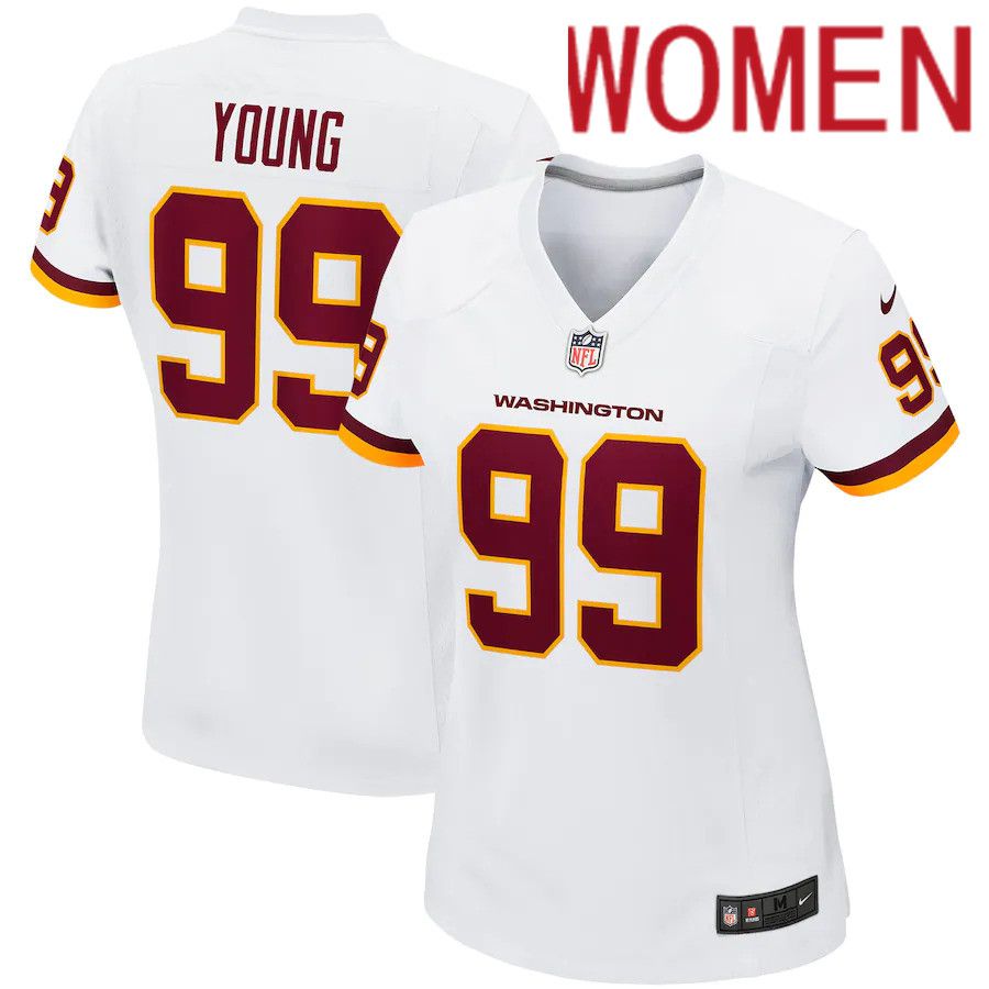 Women Washington Redskins 99 Chase Young Nike White Game Player NFL Jersey